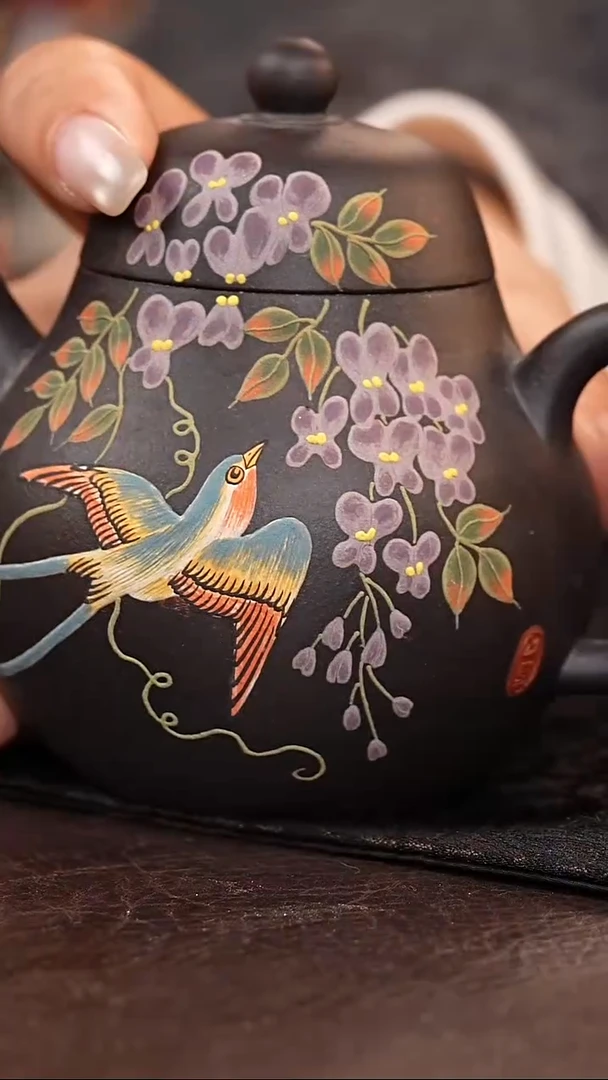 茶杯紫砂9119黑墩头梨形