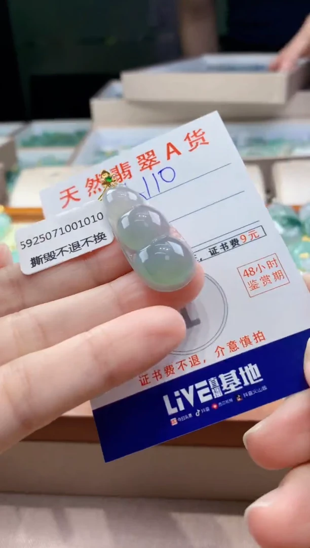 翡翠18K金镶嵌颈饰天然缅甸a货翡翠