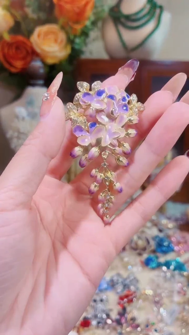 合成立方氧化锆铜合金紫藤花