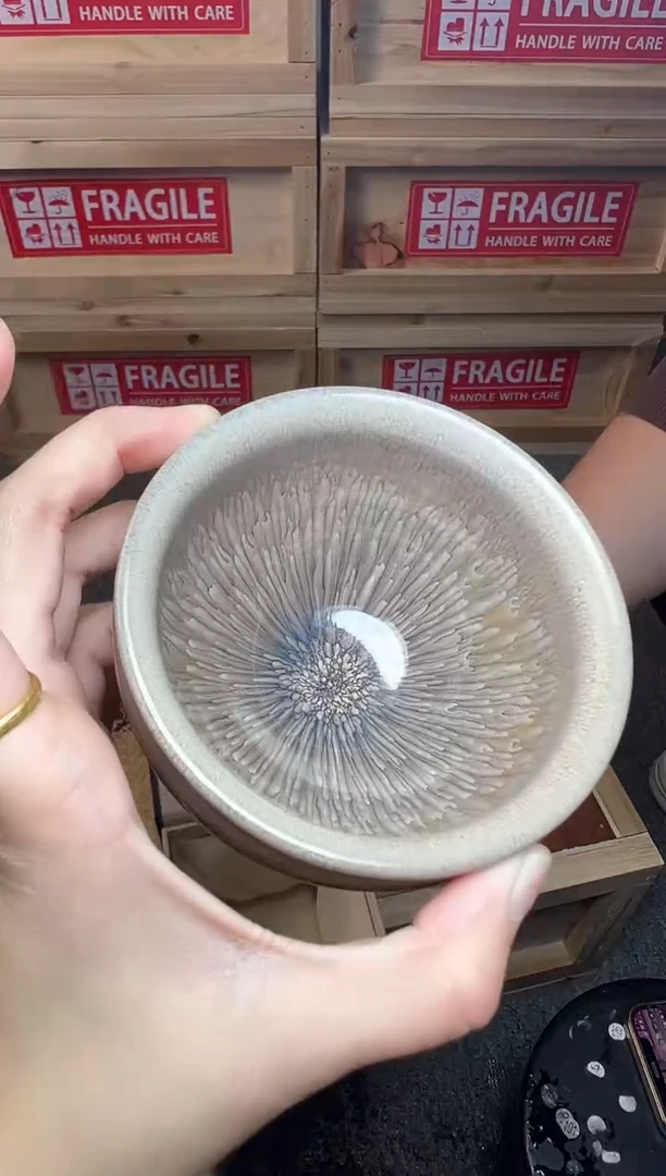 茶盏银丝水芽 建窑建盏主人杯