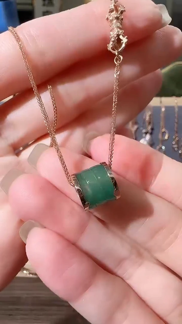 玛瑙/玉髓吊坠(不含链)18K金镶嵌18K金路路通吊坠