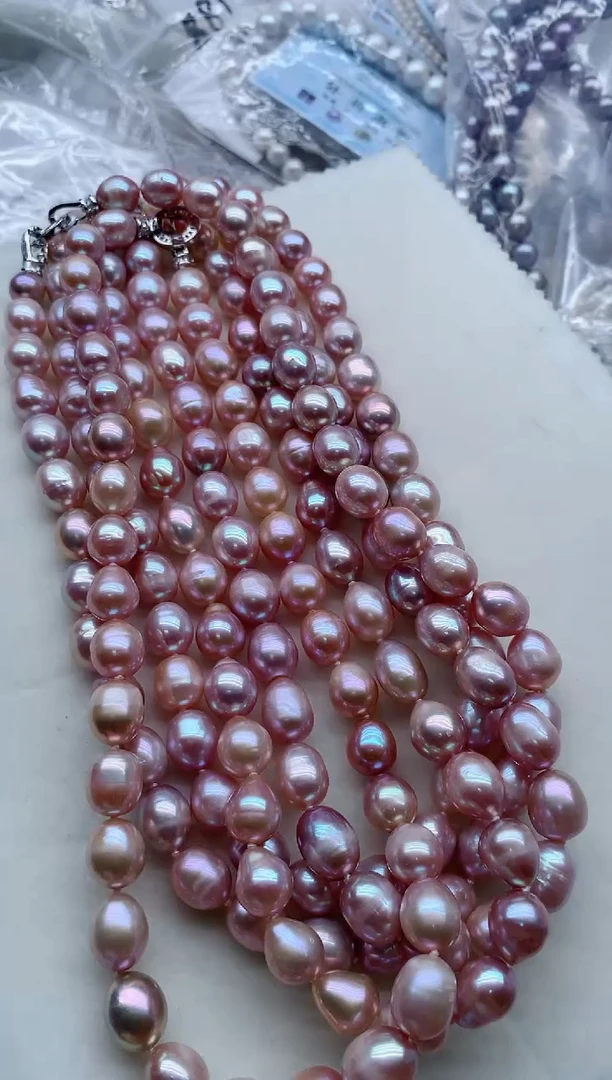 淡水珍珠合金项链多样性发其一，非无暇
