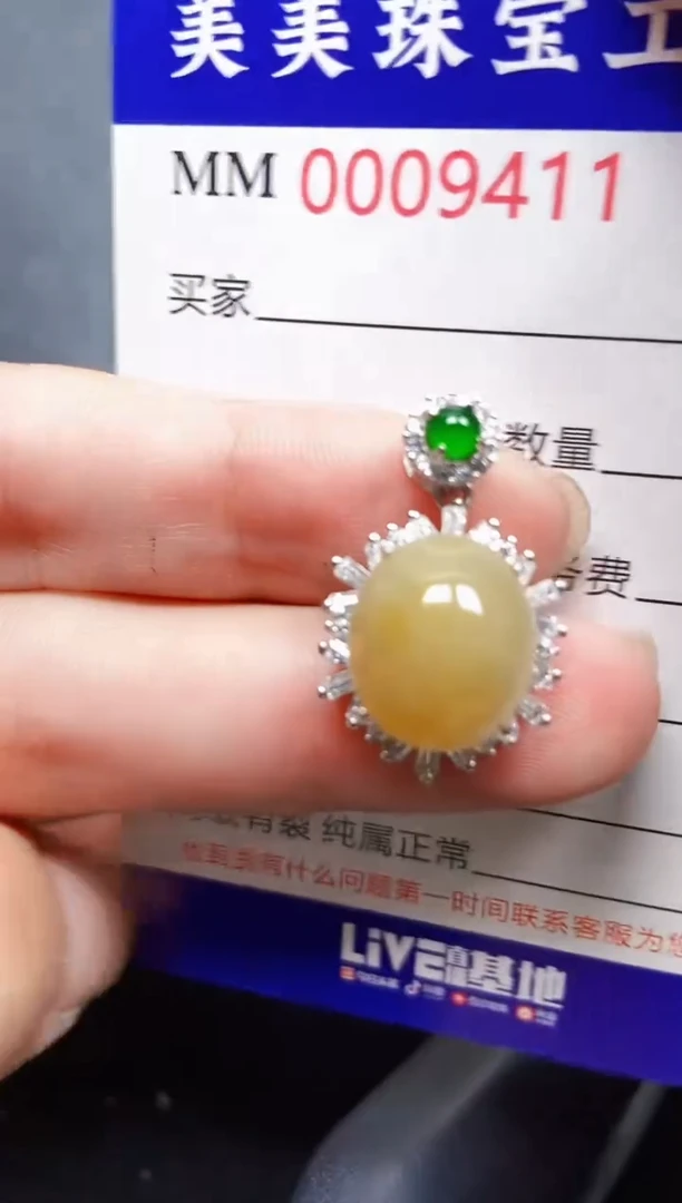 翡翠银S925镶嵌颈饰9411