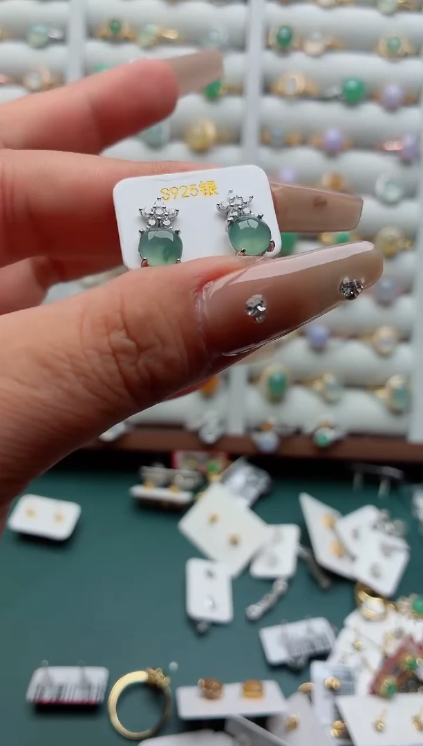 银S925镶嵌戒指翡翠.