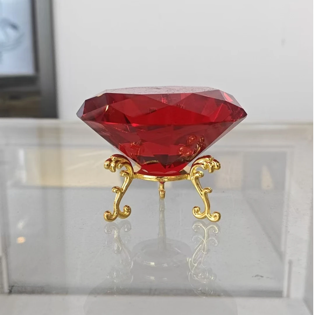 【先验后发】九紫离火红 人造人工合成高碳高奢裸石办公室客厅摆件