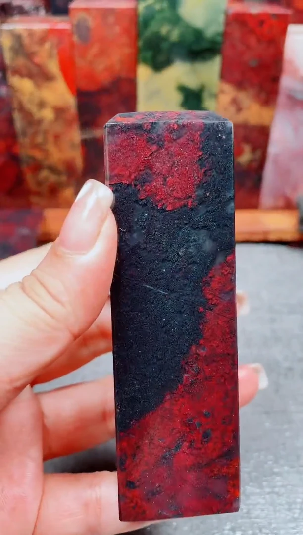 玉桂林鸡血玉素章2