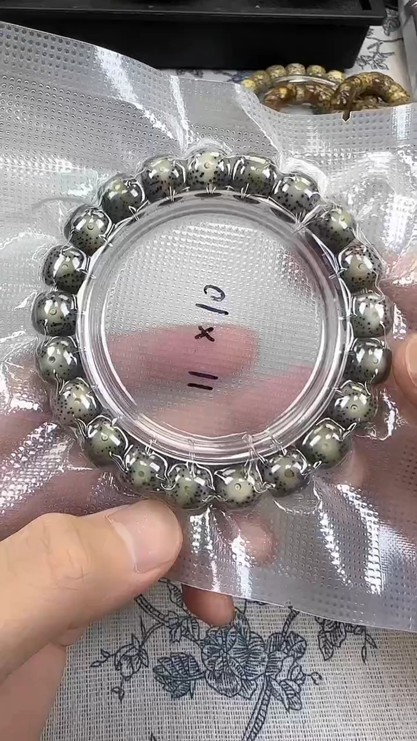 星月菩提手串64石玉料糯冰单圈11×10高透精工福利