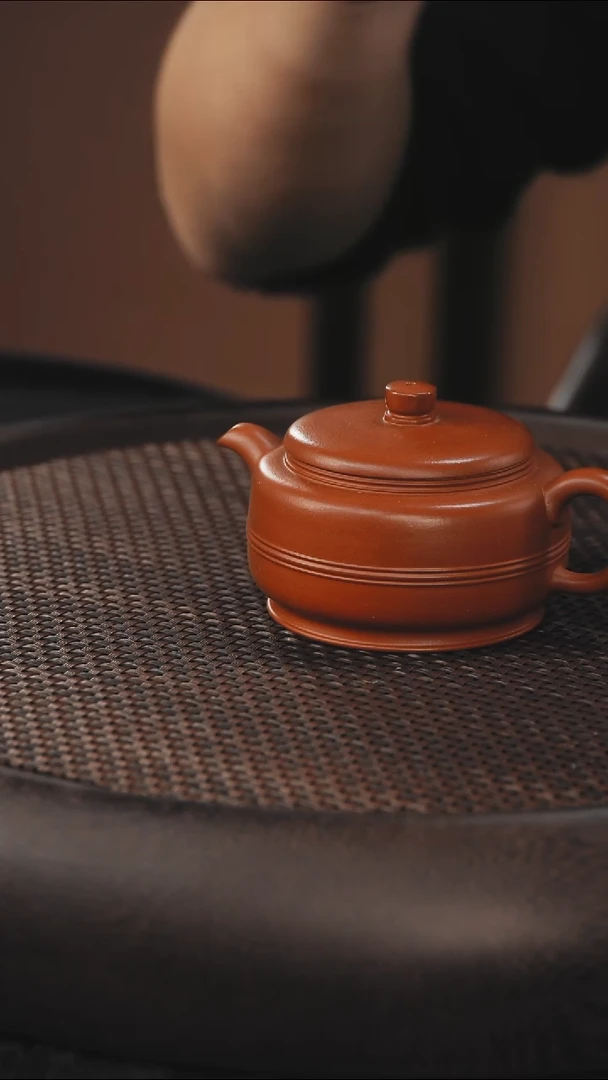 茶壶紫砂双线 朱泥