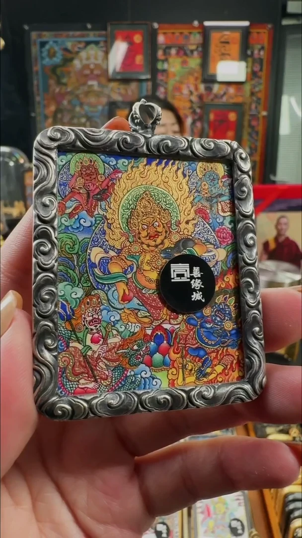 吊坠壹善缘城手绘唐卡五路