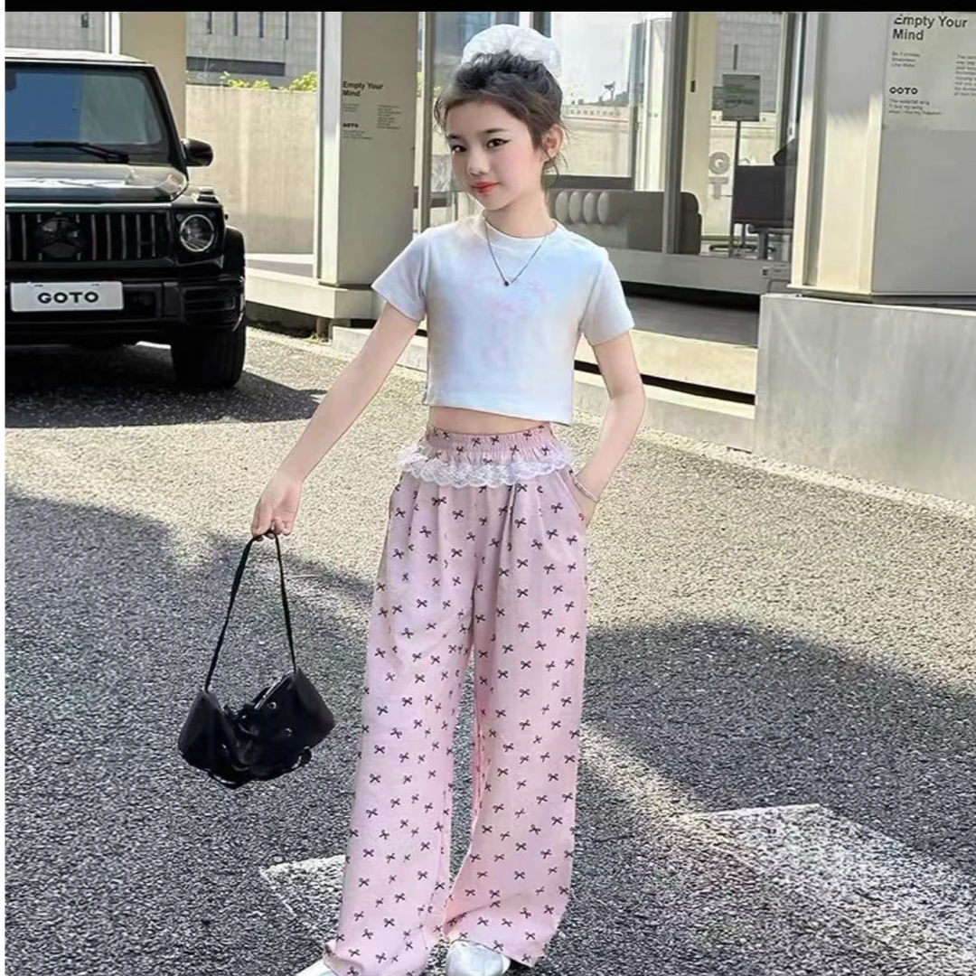 【线下品牌童装】女童夏季韩版棉质阔腿休闲裤 251817