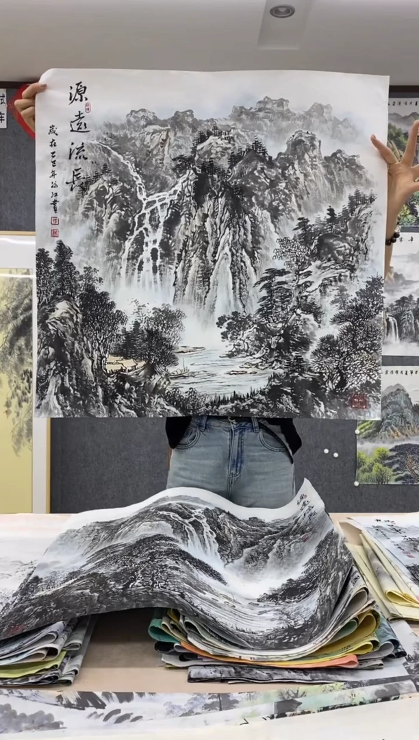 国画福利！沈泳江手绘 四尺斗方68*68cm