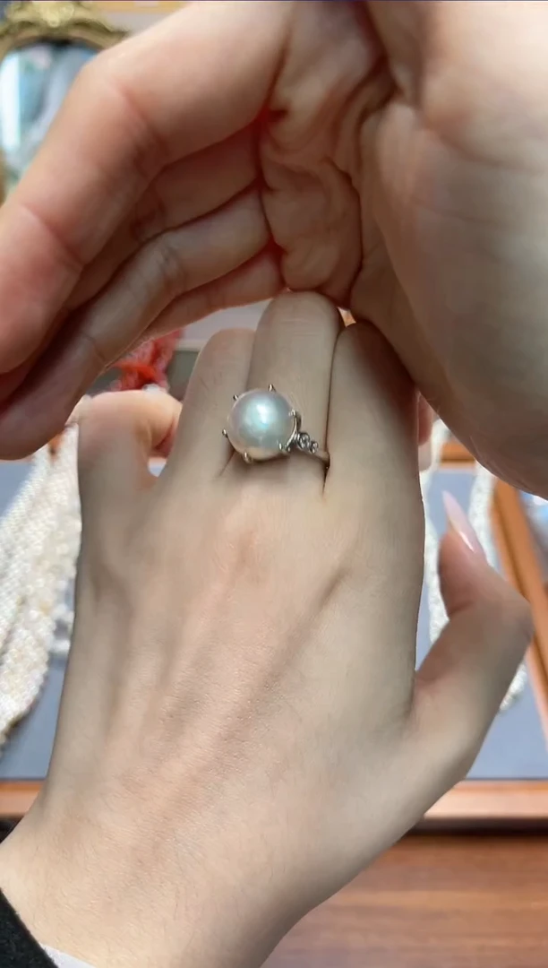 【闪购商品】拼合珍珠（马贝珠）戒圈合金aj2675戒指