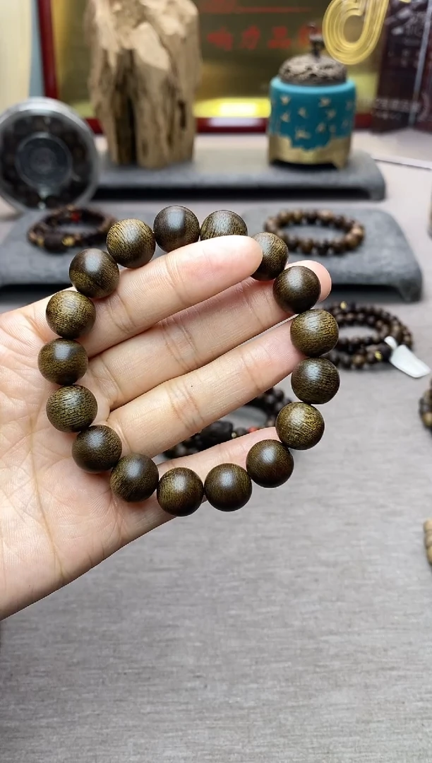【闪购商品】沉香手串芽庄白棋12沉水单圈