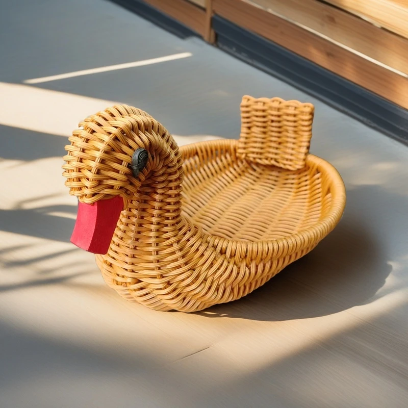 A143创意天鹅造型收纳篮零食点心筐20*15