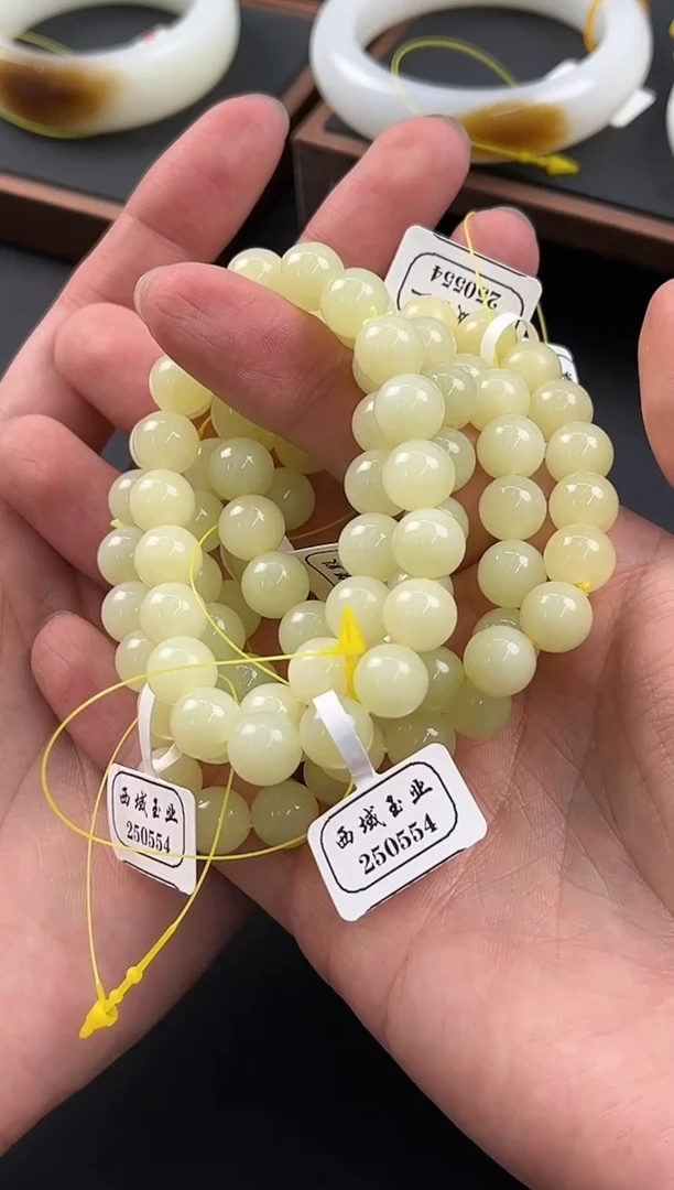 手串未镶嵌和田玉若羌黄口手串卡10微色差多样性发其一
