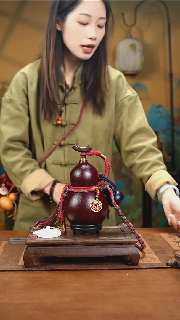 YD073精品藏绳款天然酒葫芦（一物一拍）+小手捏