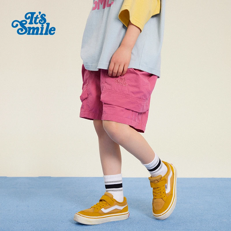 Its smile 24夏新品 日系复古儿童大口袋工装短裤男童女童休闲裤