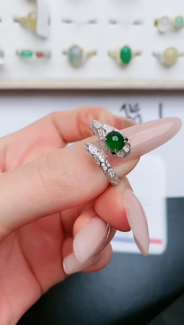 翡翠戒指银S925镶嵌.....