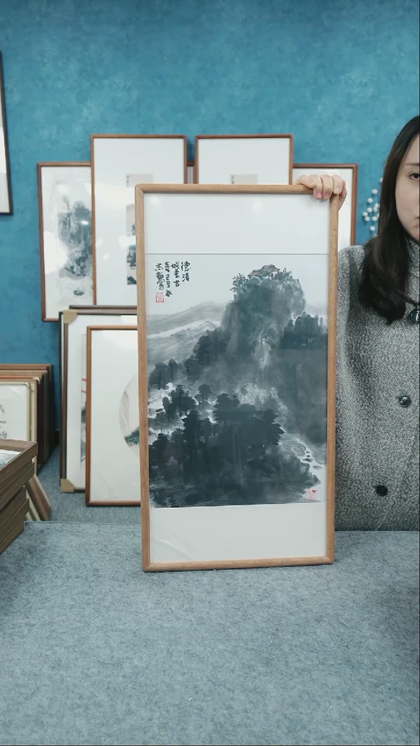 【闪购商品】国画30*60郑志超老师带框山水