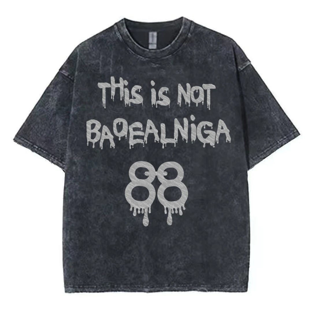 【SSTEE-巴家纹理】兽兽学姐洗水做旧纯棉手绘280克重磅水洗黑T恤