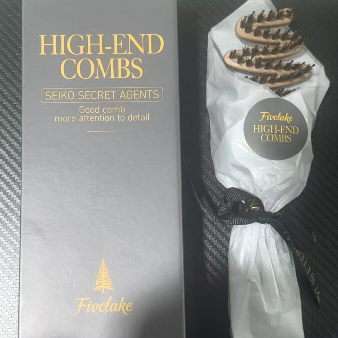 松塔猪鬃护发梳蓬松颅顶猪鬃毛女士专用按摩梳