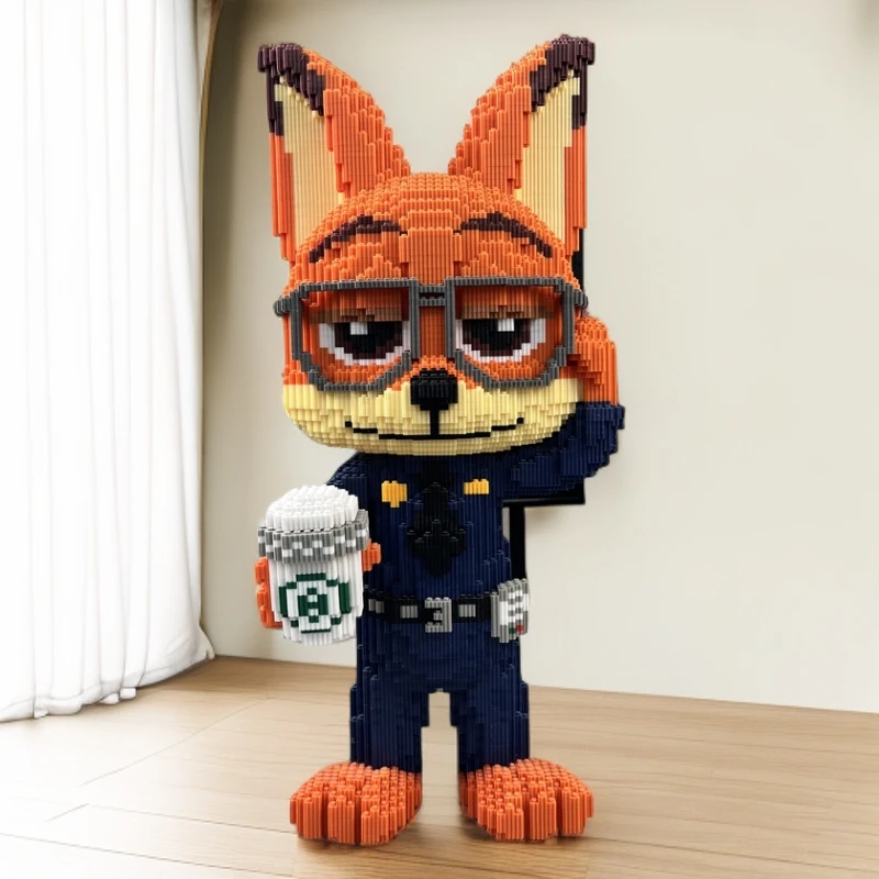 【福利专属】网红尼克警官人气摆件颗粒拼装积木益智玩具