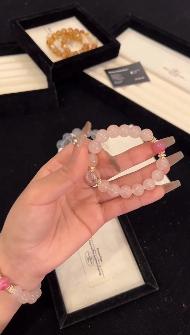 【闪购商品】水晶手链合金粉水晶手链x1419