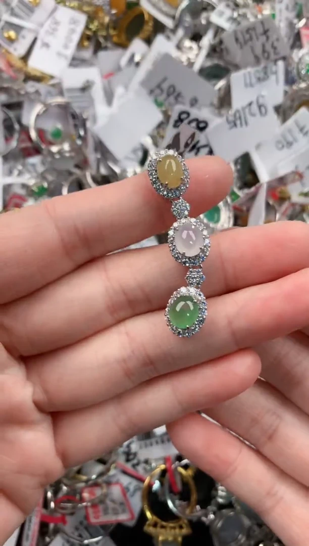 银S925镶嵌戒指翡翠1111-----8