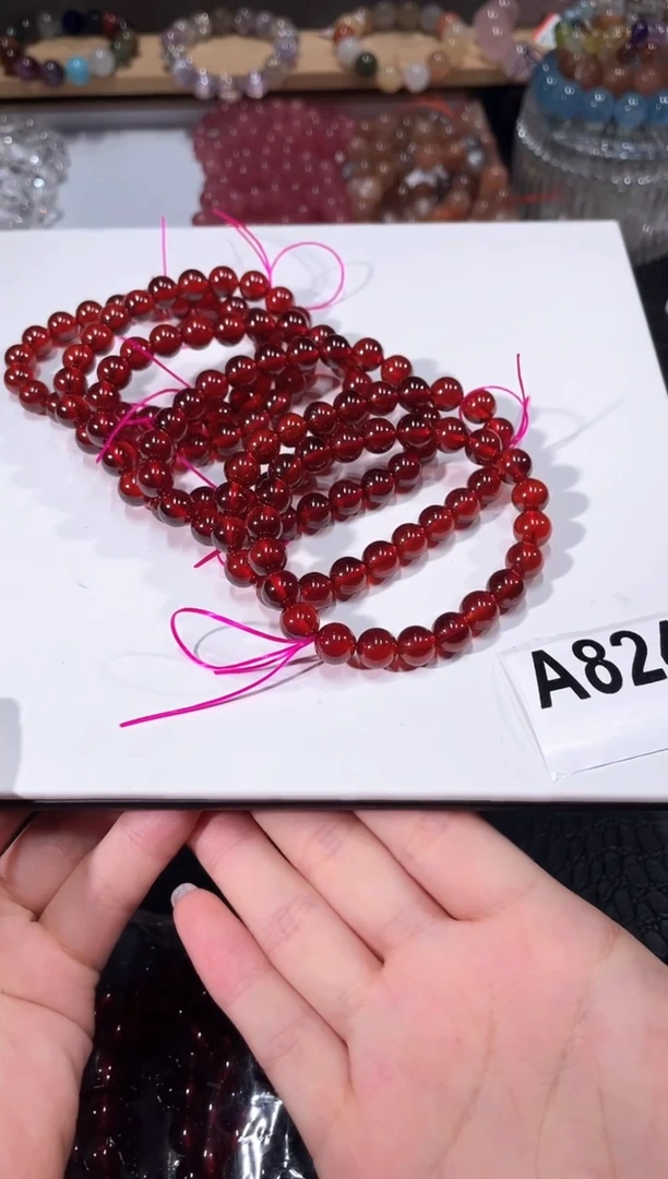 手链未镶嵌石榴石A824石榴石手链8+多样性发一
