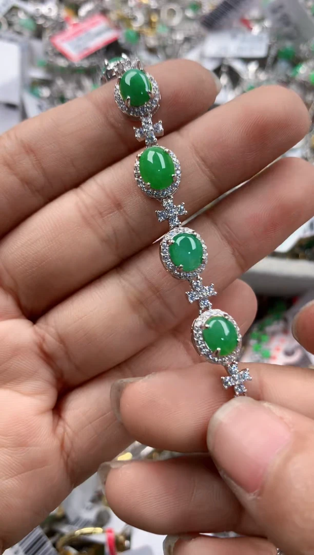 银S925镶嵌戒指翡翠777               8