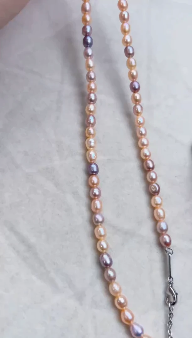 未镶嵌淡水珍珠9强光*珍珠项链（无核糖果色5mm+）
