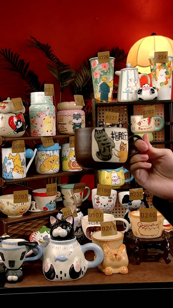 杯子瓷DIY景德镇陶瓷手工创意卡通风紫砂泥指定行咖啡杯