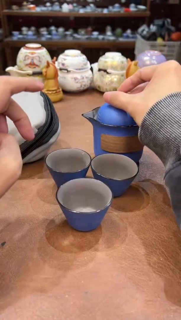 真的很便宜会开片的旅行茶具