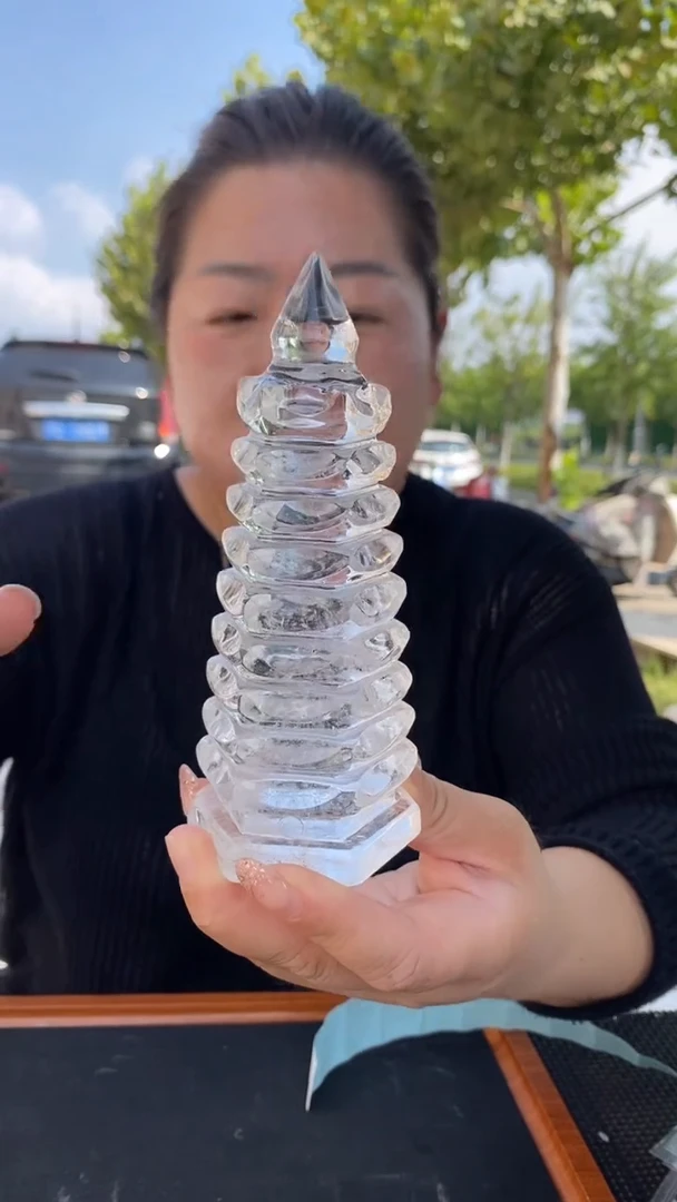 未镶嵌珠宝半成品水晶白水晶文昌塔D161