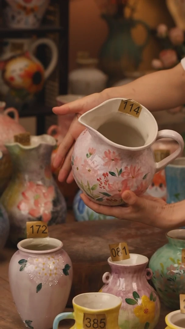 陶瓷114景德镇设计师手作花器摆件侘寂风