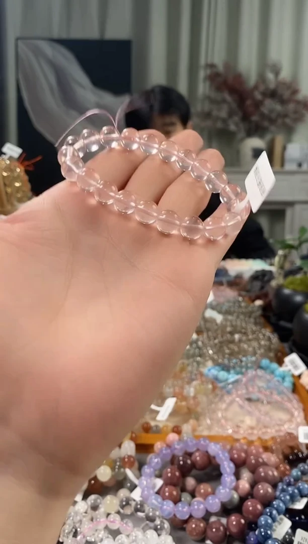 未镶嵌手链水晶快***?粉水晶