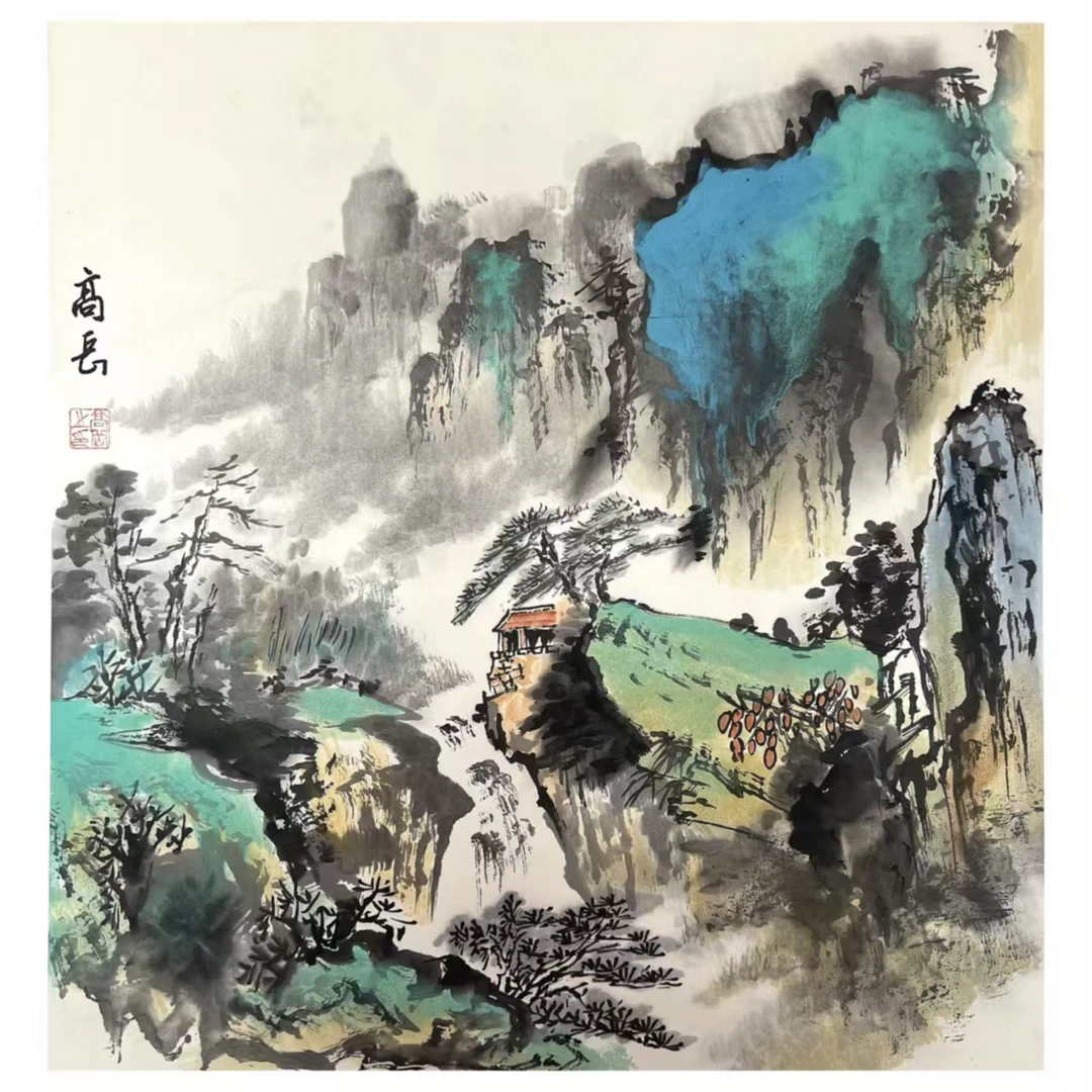 山水国画50*50宣纸