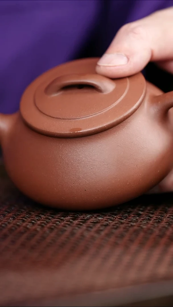 茶壶紫砂红皮龙纳瓢