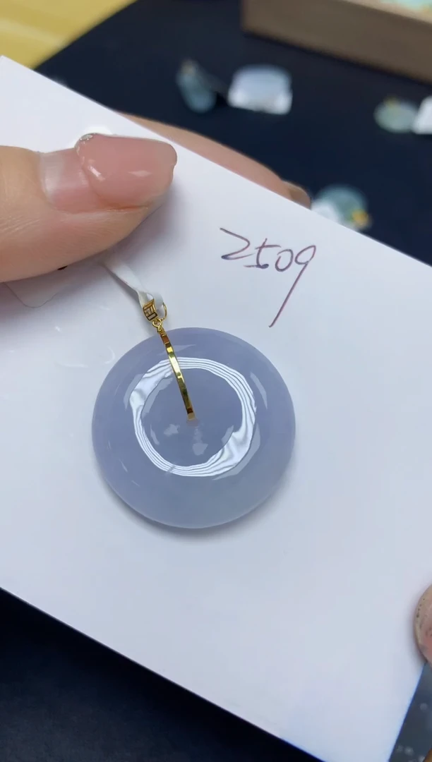 【闪购商品】翡翠挂件18K金镶嵌 天然翡翠A货
