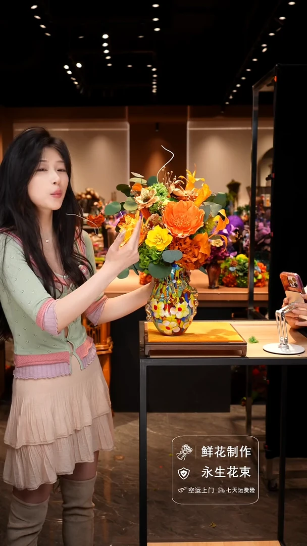 手工艺品琉璃手工花器花束空运包邮送货上门-以图片为准