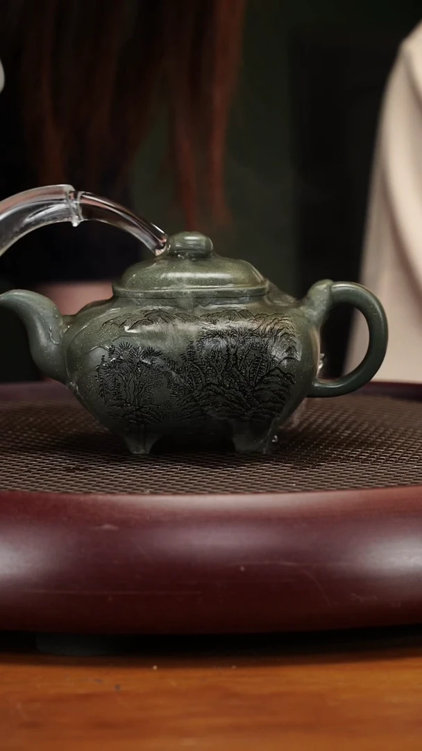 茶壶紫砂72WZG传炉雪花绿泥300cc