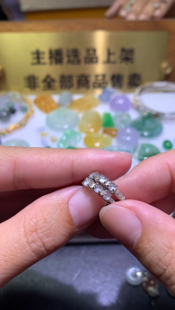 银S925镶嵌翡翠耳饰净货