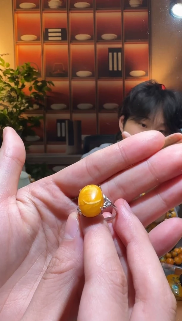 蜜蜡颈饰银S925镶嵌5458天然蜜蜡珠宝奇石