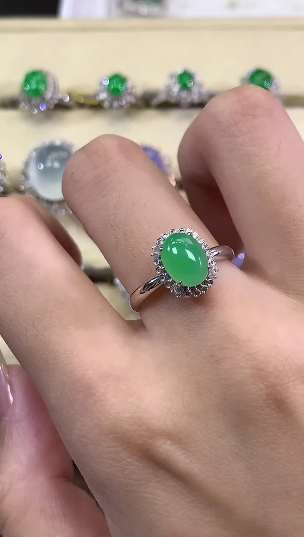 翡翠戒指18K金镶嵌夏日珠宝A16