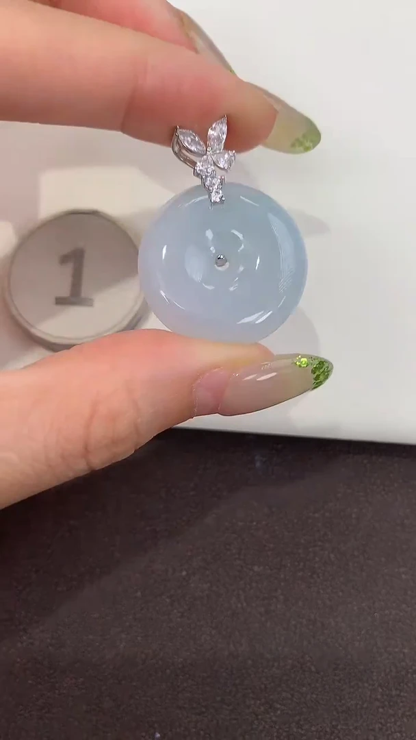 颈饰银S925镶嵌翡翠天然缅甸a货翡翠(多样性发其一)