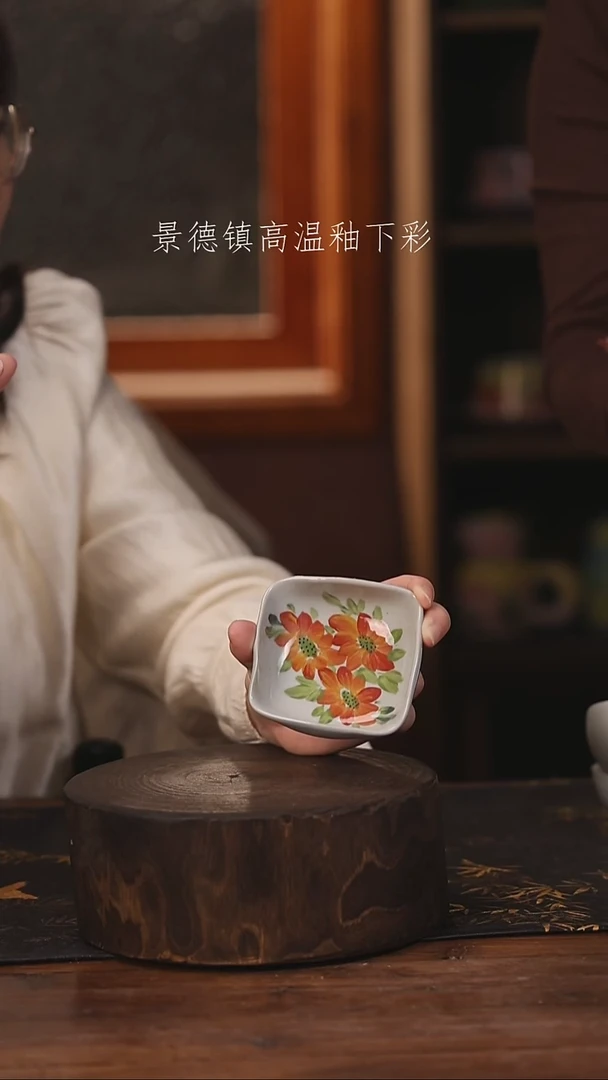 陶瓷景德镇高温釉下手绘陶瓷@L599@