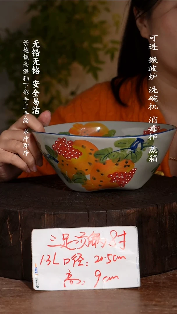 碗陶瓷景德镇高温瓷釉下彩手绘陶瓷