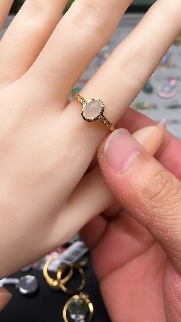 银S925镶嵌戒指翡翠天然A货支持复检22   7-2