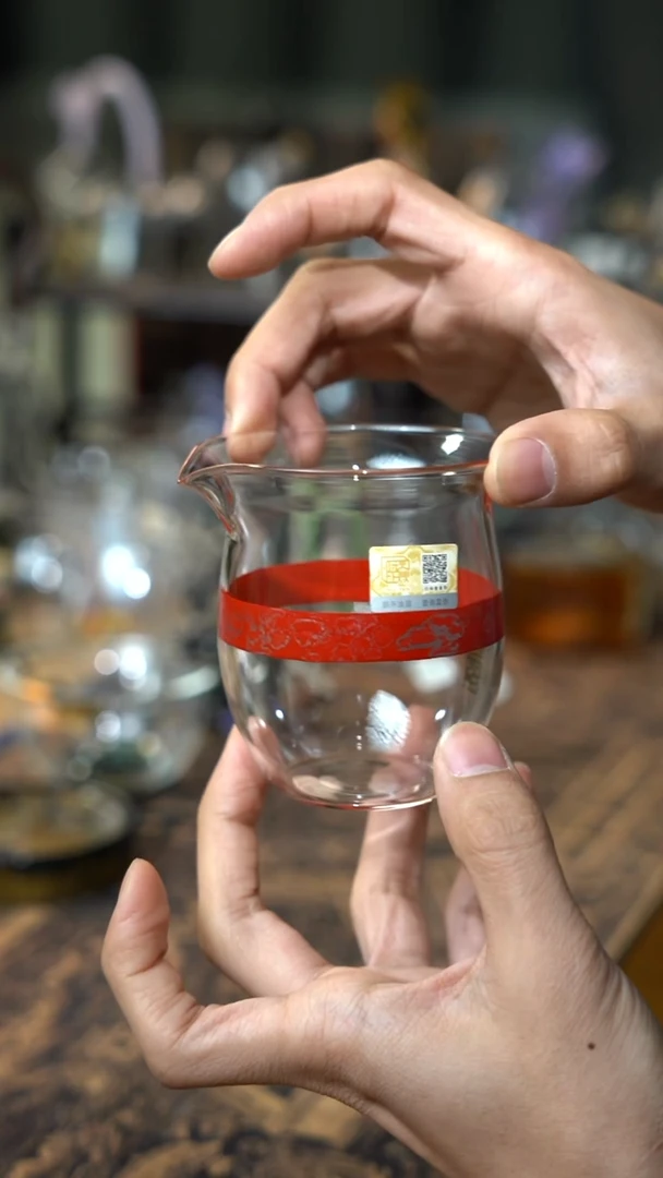 清爽大漆公道杯 朱红色  晶焱金标