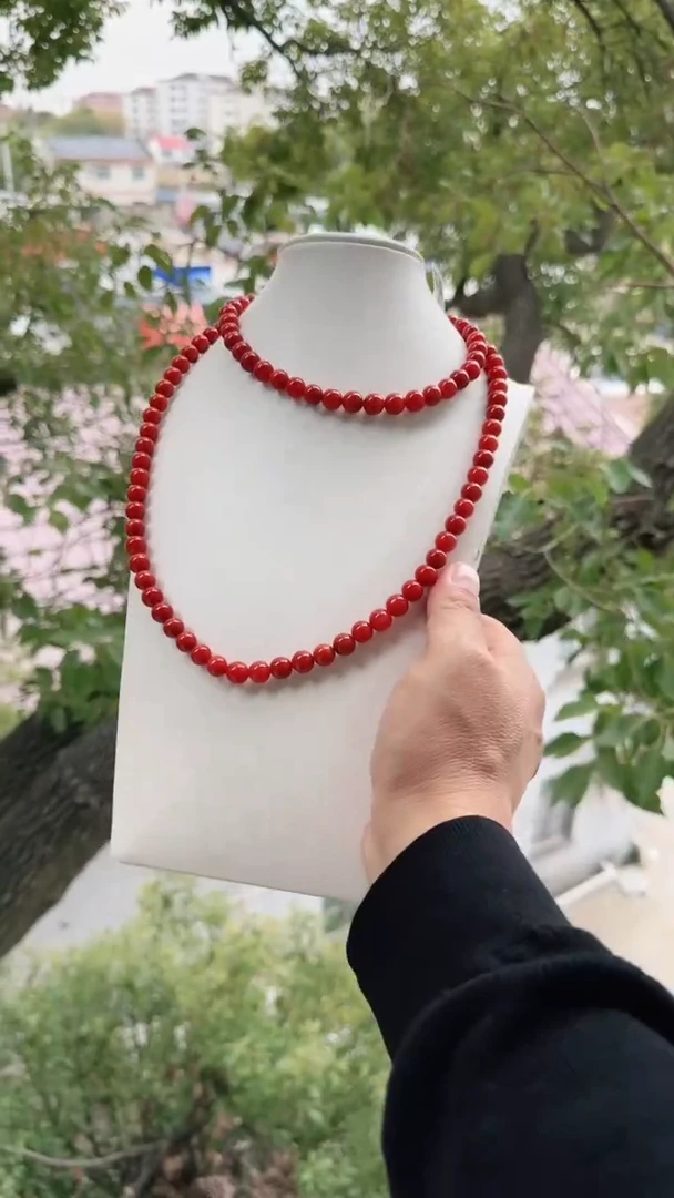 未镶嵌多样性发一件南红玛瑙【高货】锦红9mm保山圆珠多圈
